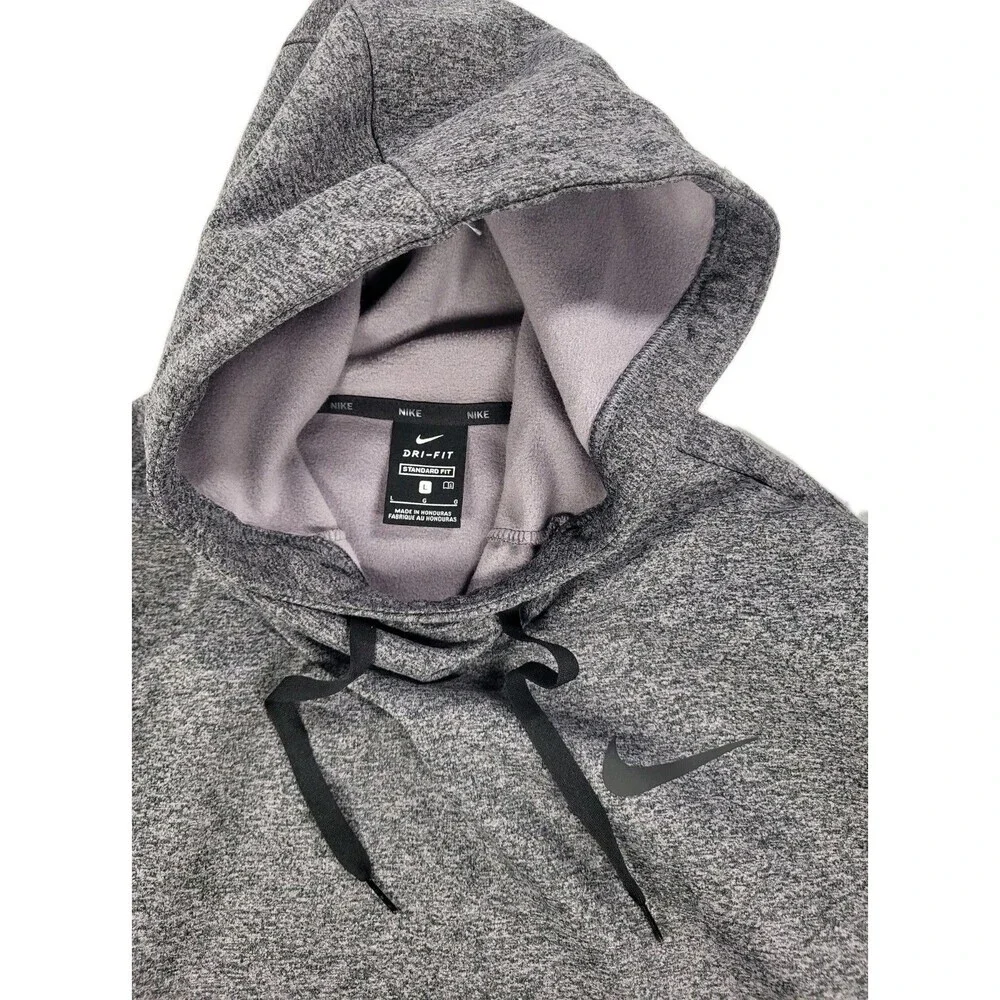 Nike Dri-FIT Training Hoodie (Standard Fit) in Grey Heather. Sz L